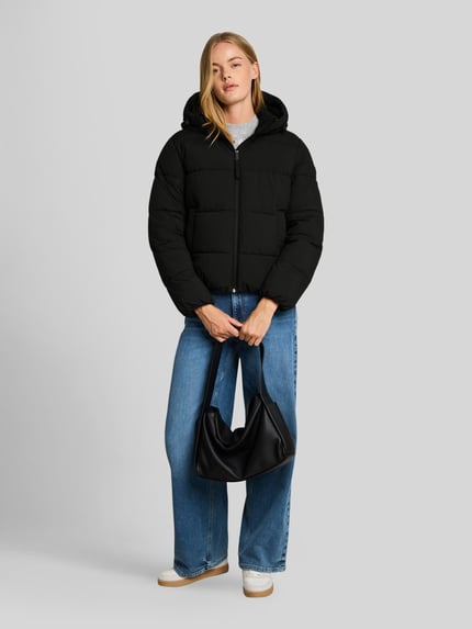 Tom Tailor Denim kurtka w stylu puffer z kapturem o kroju regular fit Czarny 1