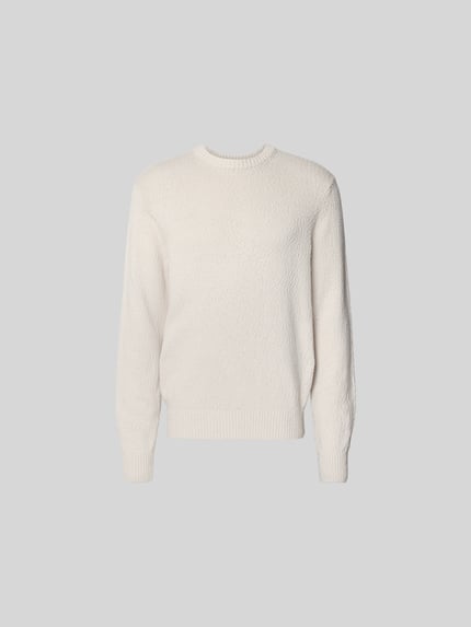 Produktfoto, Pullover in Strick-Optik von ANNARR aus reiner Baumwolle, relaxed fit, okrągły dekolt, elastyczne wykończenia, kolor ecru