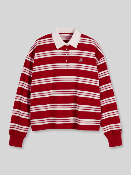 Tommy Hilfiger Langarmshirt aus reiner Baumwolle Kirsche 2