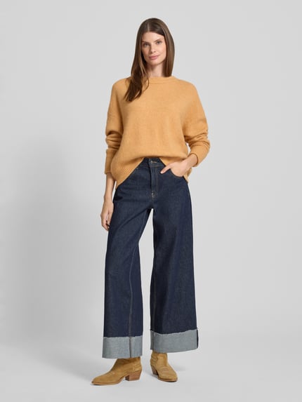 American Vintage Oversized Strickpullover mit gerippten Abschlüssen Modell 'VITOW' Sand Melange 1