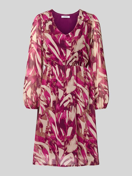 ZABAIONE Knielanges Kleid mit V-Ausschnitt Fuchsia 2