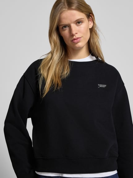Tommy Jeans Relaxed Fit Sweatshirt aus Baumwoll-Mix Black 3