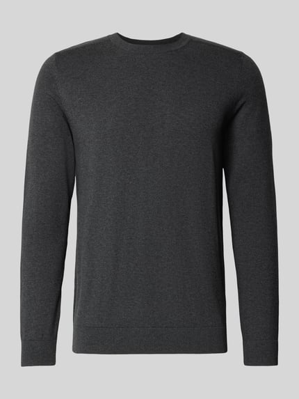 Selected Regular Fit Strickpullover aus reiner Baumwolle Modell 'BERG' Dunkelgrau 2