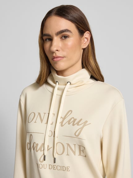 Soyaconcept Sweatshirt met opstaande kraag en tunnelkoord, model 'BANU' Ecru - 3