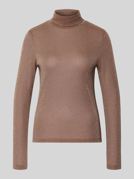 Produktfoto, Shirt met lange mouwen van viscosemix, regular fit, col Model 'ZERAFNE' van Drykorn, ruglengte maat S 59 cm, bruin, fijne textuur
