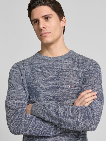 Tommy Hilfiger Strickpullover mit Leinen-Anteil Marine 3