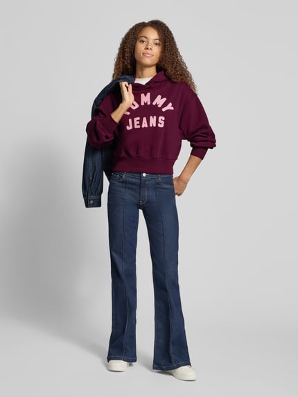 Tommy Jeans Regular Fit Hoodie aus Baumwoll-Mix  Bordeaux 1