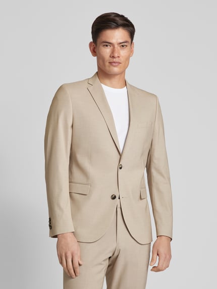 s.Oliver BLACK LABEL Slim fit 2-knoopscolbert met viscosegehalte Beige - 4