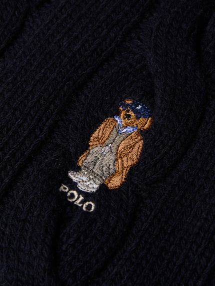 Polo Ralph Lauren Wollen sjaal met franjes Marineblauw - 2
