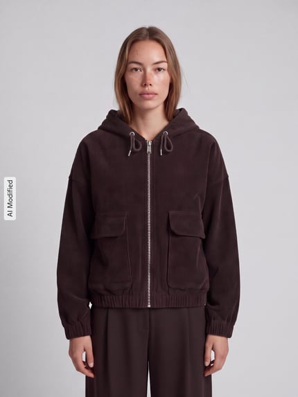 ONLY Regular Fit Bomberjacke aus Baumwoll-Mix Modell 'KENZIE' Schoko 4