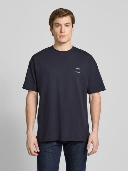 Samsøe Samsøe Oversized T-Shirt mit geripptem Rundhalsausschnitt Modell 'JOEL' Marine 4