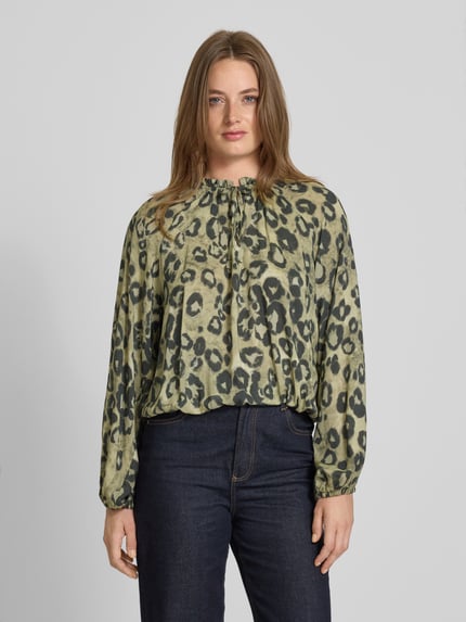 monari Regular Fit Bluse aus Viskose mit Animal-Print Gruen Melange 4