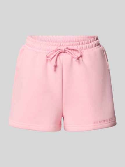 Colourful Rebel Regular Fit Sweatshorts mit Label-Stitching Rosa 2