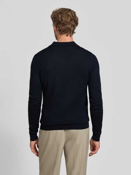 Christian Berg Men Regular Fit Poloshirt aus Woll-Mix Marine 5