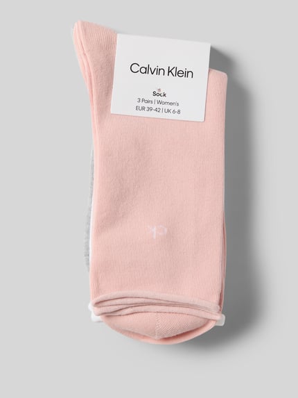 CK Calvin Klein Sokken met logostitching in een set van 3 paar Lichtroze - 3