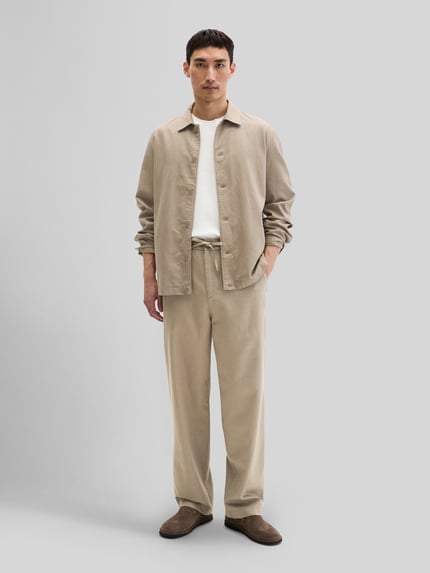 Marc O'Polo regular fit overshirt met zijwaartse steekzakken Beige - 1