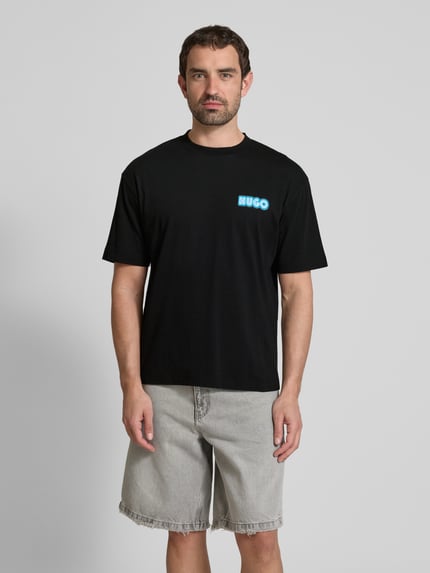 HUGO T-Shirt mit Label-Print Modell 'Duwood' Black 4