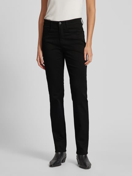 Brax Straight fit jeans met 5-pocketmodel, model 'Carola' Zwart - 4