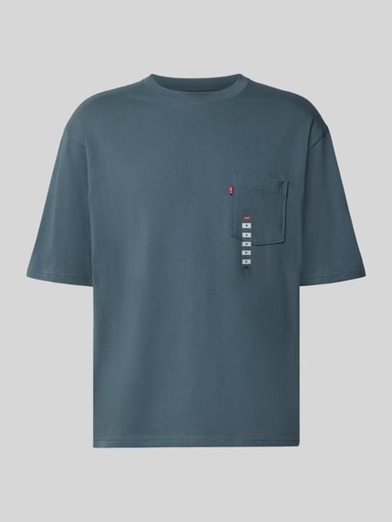 Produktfoto, blauw regular fit t-shirt uit pure katoen van levi's® voor heren, rechthoekige vorm, gladde textuur