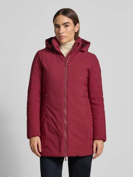Save The Duck Parka met gevoerde opstaande kraag, model 'Rachel' Bordeaux - 4