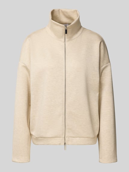 Rich & Royal Sweatjacke aus Viskose-Mix mit Zweiwege-Reißverschluss Sand 2