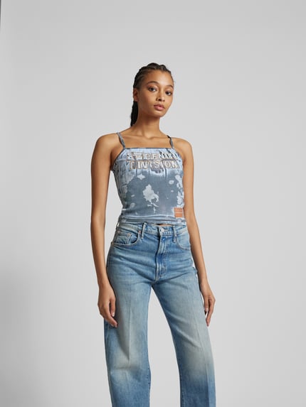Diesel Top in denim-look Lichtgrijs - 4