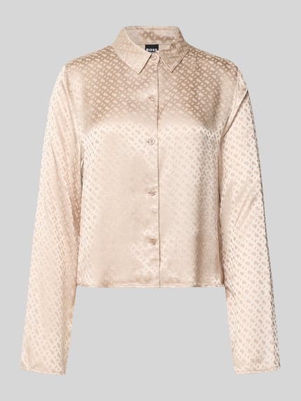 BOSS Relaxed fit pyjamatop van pure viscose, model 'B MONOGRAM' Beige - 1