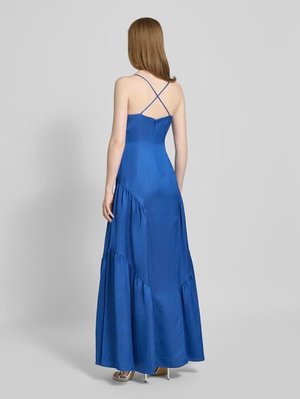 Lauren Ralph Lauren Tailliertes Abendkleid aus Viskose-Leinen-Mix Modell 'VITHYA' Blau 5