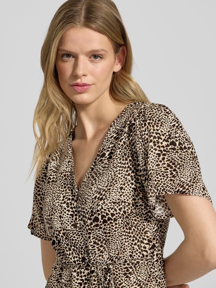 ONLY Mini-jurk van pure viscose model 'EVIDA' Taupe - 3