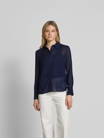 Lala Berlin Bluzka koszulowa o kroju slim fit z kołnierzykiem Ciemnoniebieski 4