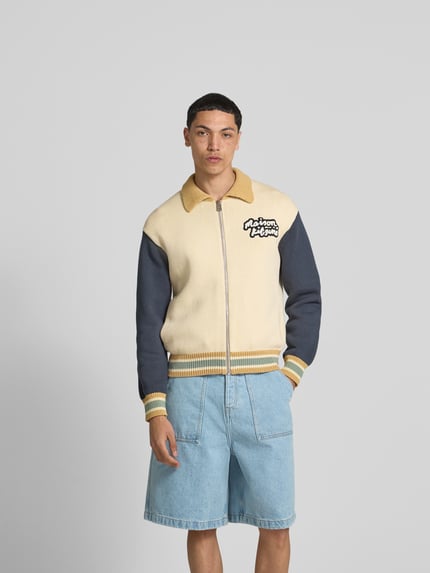 MAISON KITSUNÉ Kurtka z dzianiny z zamkiem błyskawicznym Beżowy 4