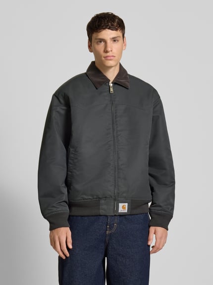 Carhartt Work In Progress Regular fit bomberjack met kentkraag Grafiet - 4