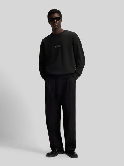 HUGO Bluza o kroju oversized z mieszanki bawełny model ‘DADSINO’ Czarny 1