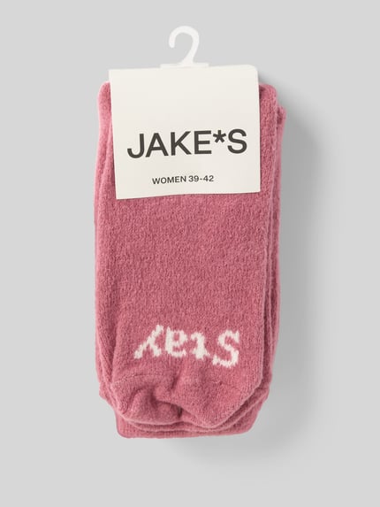 Produktfoto, Socken mit elastischem Rippenbündchen im 2er-Pack von Jake*s Casual in Rosa, Material-Mix mit Stretch-Anteil, körpernahe Passform