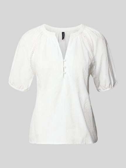 VERO MODA Loose Fit Bluse aus reiner Baumwolle Modell 'JUTTY' Offwhite 2