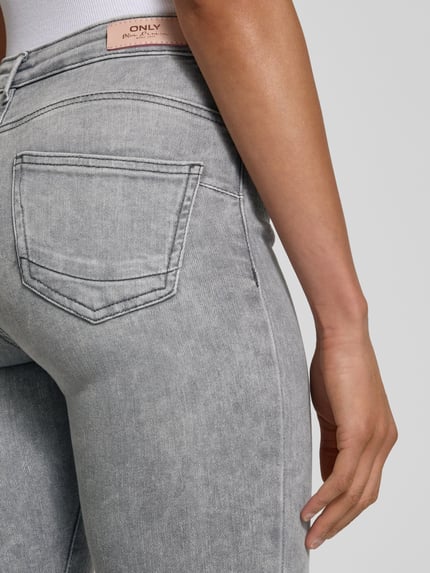 ONLY Skinny fit jeans in used-look, model 'POWER' Middengrijs - 3