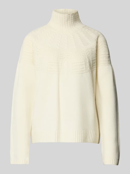 Tommy Hilfiger Relaxed Fit Rollkragenpullover aus reiner Wolle Ecru 2