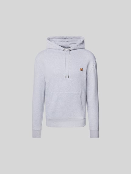 MAISON KITSUNÉ Bluza z kapturem z wyhaftowanym logo Jasnoszary melanż 2