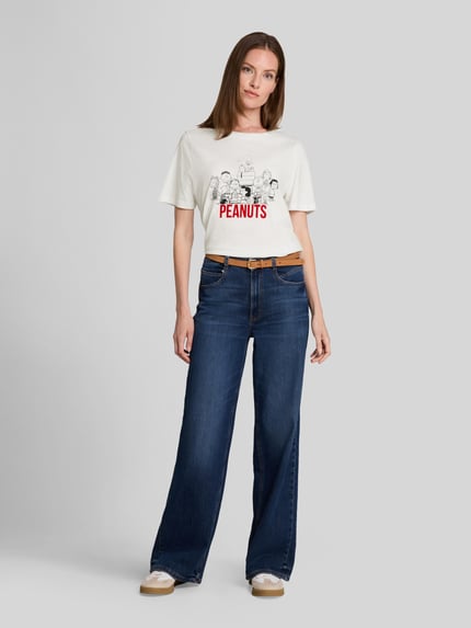 Tom Tailor Loose Fit T-Shirt aus reiner Baumwolle mit Peanuts-Print Weiss 1