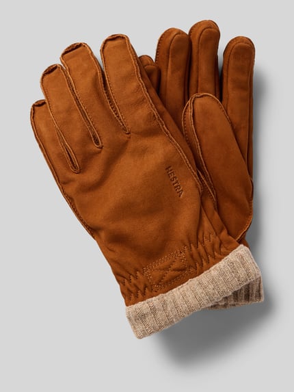 Hestra Handschoenen van echt leer model 'Joar Nubuck' Cognac - 1