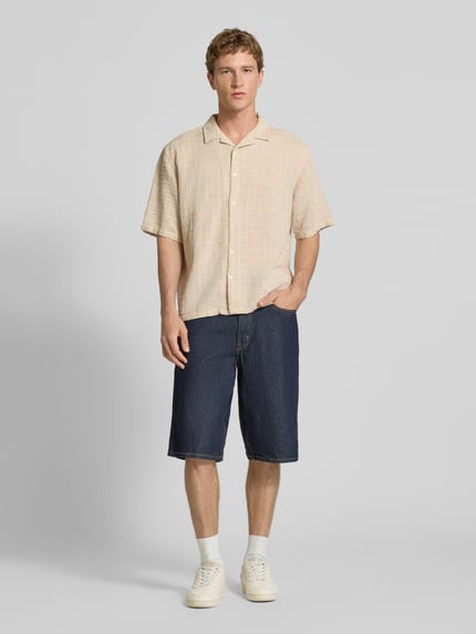 Redefined Rebel Oversized Freizeithemd mit Strukturmuster Modell 'Corey' Sand 1