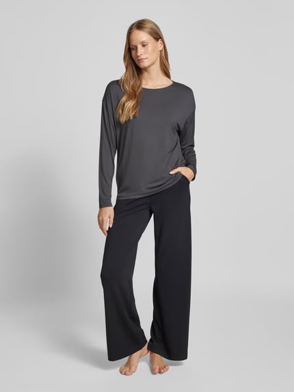 Mey Oversized shirt met lange mouwen en ronde hals Antraciet - 1