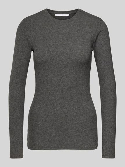 Samsøe Samsøe Longsleeve mit Rundhalsausschnitt Modell 'ALEXA' Dunkelgrau 2