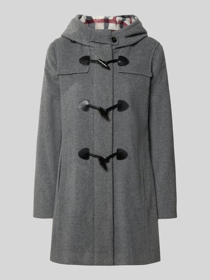 Produktfoto, grauer Regular Fit Dufflecoat aus Woll-Mix von Gil Bret, glatte Oberfläche, große Knebelverschlüsse, Damen Dufflecoat von Gil Bret