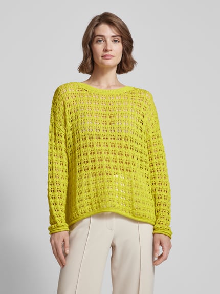 Smith and Soul Grof gebreide pullover Neongeel gemêleerd - 4