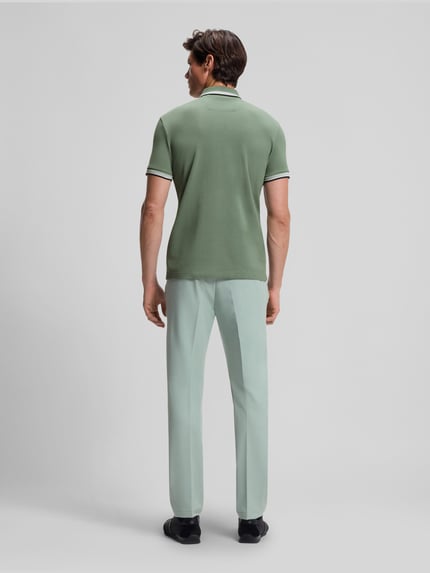 BOSS Green Regular fit Poloshirt van puur katoen model 'PADDY' Olijfgroen - 5