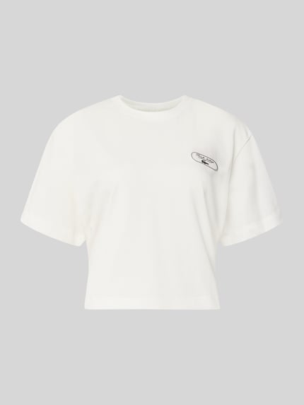 Lacoste Sport t-shirt o kroju regular fit z mieszanki bawełny Złamany biały 2