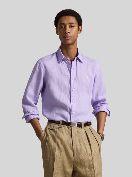 Polo Ralph Lauren Relaxed Fit Freizeithemd aus reinem Leinen Lila 4