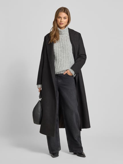 Smith and Soul Sweter z golfem o kroju relaxed fit z domieszką wełny z alpaki Jasnoszary 1