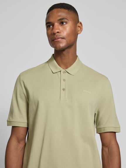 HUGO Koszulka polo z nadrukiem z logo model ‘Donos’ Jasnozielony 3